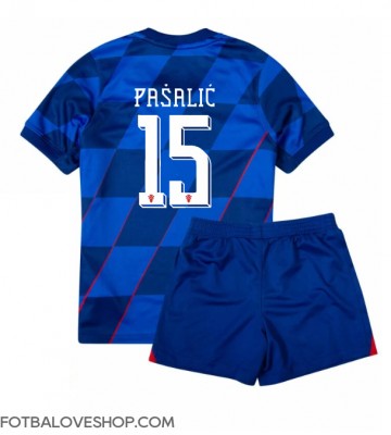 Chorvatsko Mario Pasalic #15 Dětské Venkovní Dres ME 2024 Krátký Rukáv (+ trenýrky)